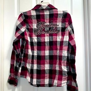 harley davidson plaid shirt